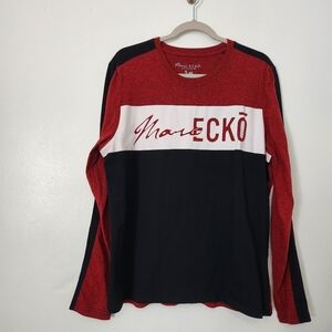 Marc Ecko Cut & Sew XL Black Red White Logo Long Sleeve T-Shirt Streetwear